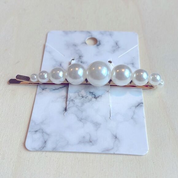 Pearl Embellished Gold Bobbi Pin Hair Accessory - Picture 4 of 6